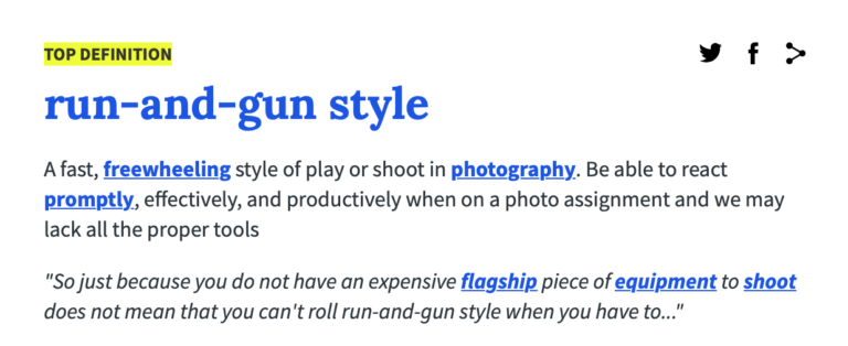 Run and Gun Photography definition