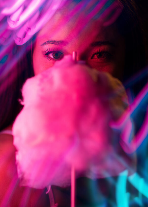 Cotton Candy Neon Portrait with Ellie. Collaboration Photoshoot with Run N Gun Photography.