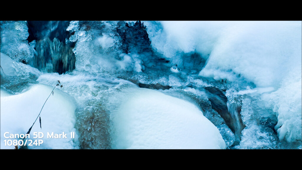 Canon EOS 5D MK II Video Footage Example Frozen Waterfall