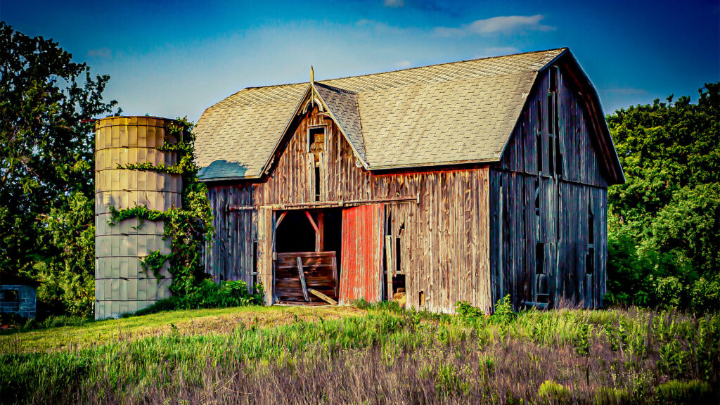 Over Edited HDR photograph of a barn