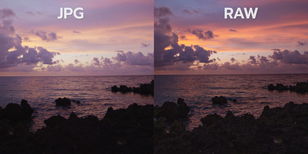 Comparison of shooting in RAW and JPEG formats
