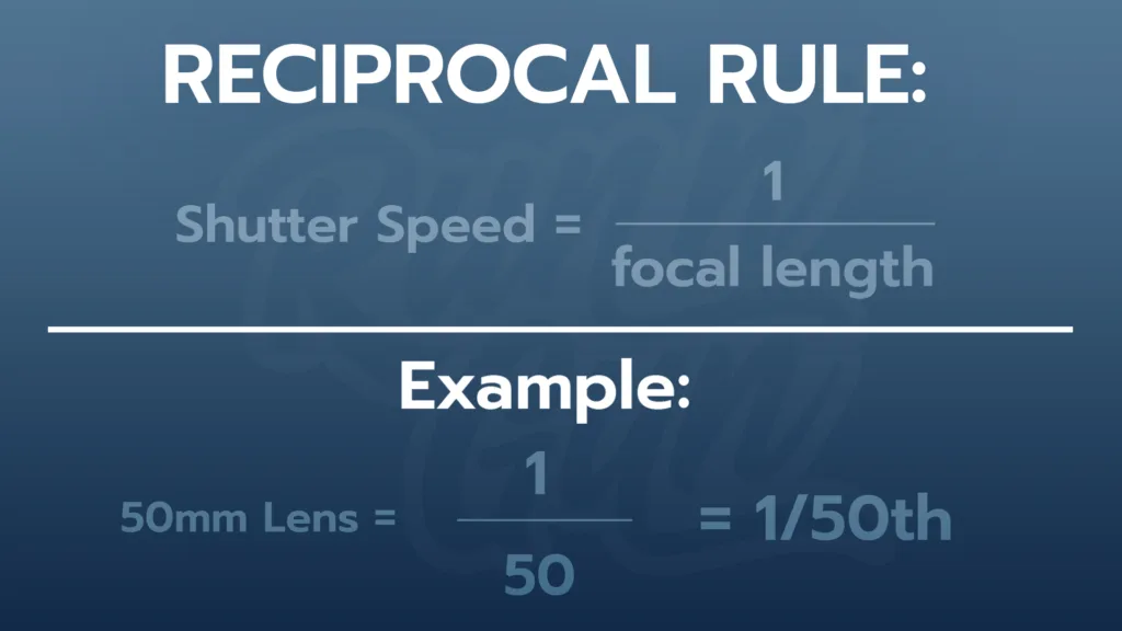 Reciprocal Rule for sharper photos, camera settings, shutter speed
