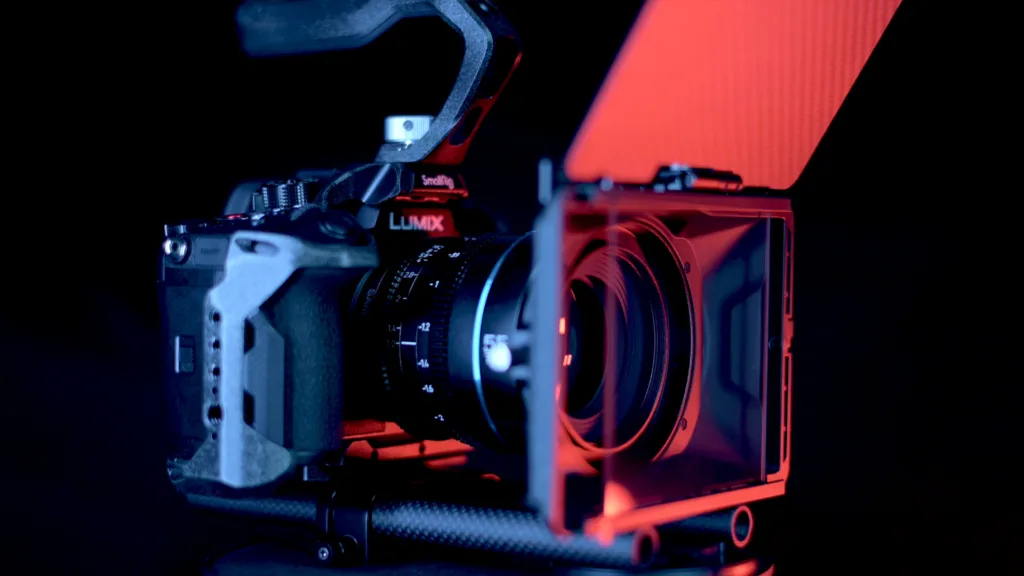 Lumix GH6 Cinema Rig with Red and Blue Lights